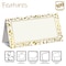 Better Office Products Place Cards, 2in. x 3.5in. White W/Metallic Gold Leaf Foil Border, Folded Table Tent Cards, 100PK 64645 - alternate 2